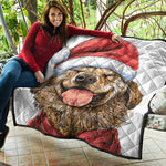 Santa Labrador Retriever Print Quilt
