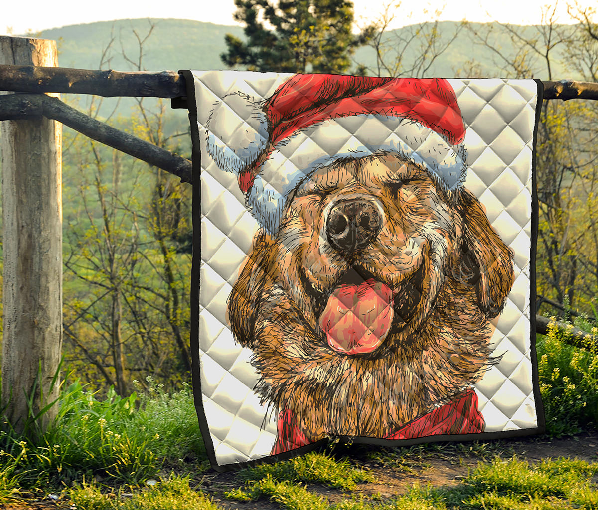 Santa Labrador Retriever Print Quilt