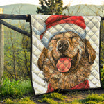 Santa Labrador Retriever Print Quilt