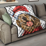 Santa Labrador Retriever Print Quilt