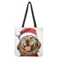 Santa Labrador Retriever Print Tote Bag