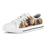 Santa Labrador Retriever Print White Low Top Shoes