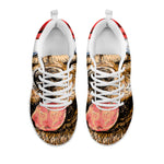 Santa Labrador Retriever Print White Sneakers