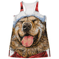 Santa Labrador Retriever Print Women's Racerback Tank Top
