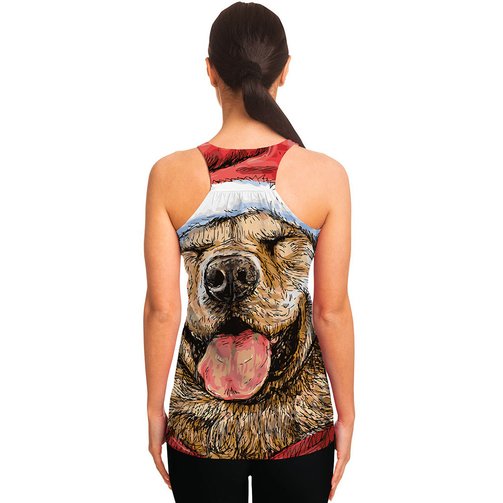 Santa Labrador Retriever Print Women's Racerback Tank Top