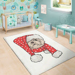 Santa Shih Tzu Print Area Rug
