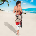 Santa Shih Tzu Print Beach Sarong Wrap