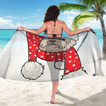 Santa Shih Tzu Print Beach Sarong Wrap
