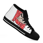 Santa Shih Tzu Print Black High Top Shoes