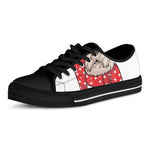 Santa Shih Tzu Print Black Low Top Shoes 
