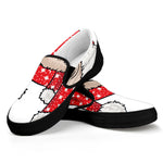 Santa Shih Tzu Print Black Slip On Shoes