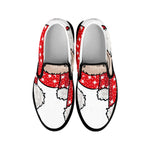 Santa Shih Tzu Print Black Slip On Shoes