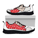Santa Shih Tzu Print Black Sneakers