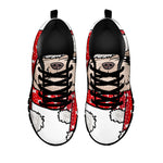 Santa Shih Tzu Print Black Sneakers