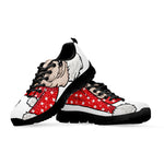 Santa Shih Tzu Print Black Sneakers