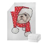 Santa Shih Tzu Print Blanket
