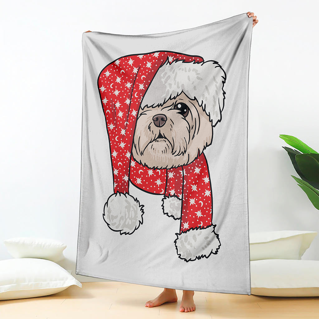 Santa Shih Tzu Print Blanket