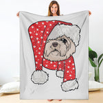 Santa Shih Tzu Print Blanket