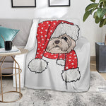 Santa Shih Tzu Print Blanket