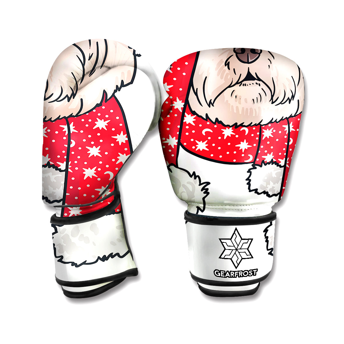 Santa Shih Tzu Print Boxing Gloves