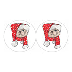 Santa Shih Tzu Print Car Coasters