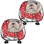 Santa Shih Tzu Print Car Headrest Covers