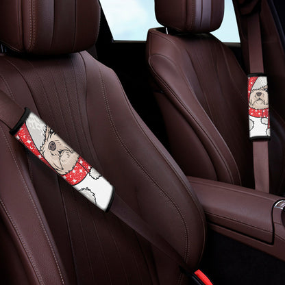 Santa Shih Tzu Print Car Seat Belt Covers