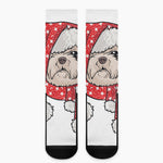 Santa Shih Tzu Print Crew Socks