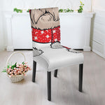 Santa Shih Tzu Print Dining Chair Slipcover