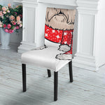 Santa Shih Tzu Print Dining Chair Slipcover