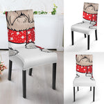 Santa Shih Tzu Print Dining Chair Slipcover