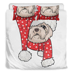 Santa Shih Tzu Print Duvet Cover Bedding Set