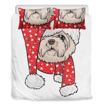Santa Shih Tzu Print Duvet Cover Bedding Set