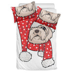 Santa Shih Tzu Print Duvet Cover Bedding Set