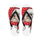 Santa Shih Tzu Print Flip Flops