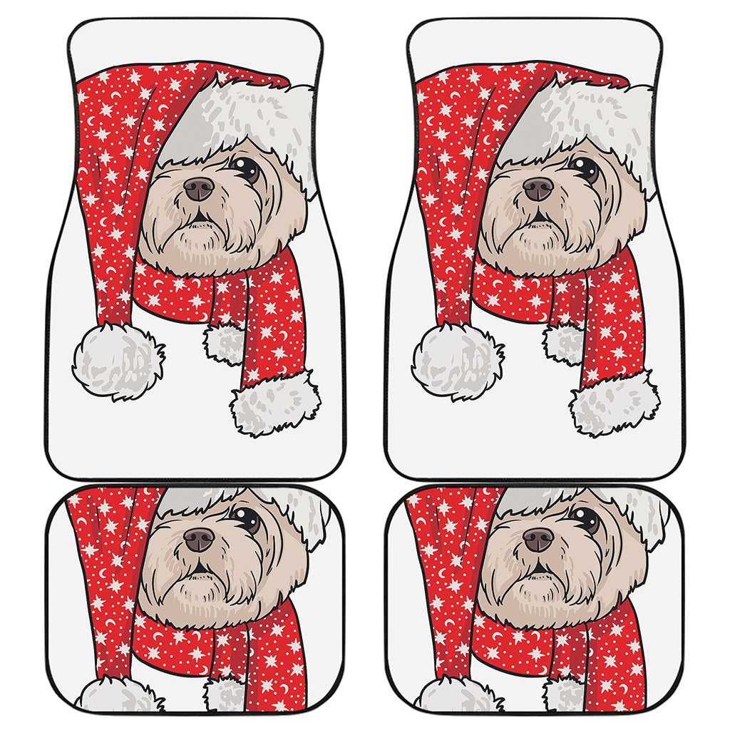 Santa Shih Tzu Print Front and Back Car Floor Mats