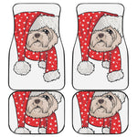 Santa Shih Tzu Print Front and Back Car Floor Mats