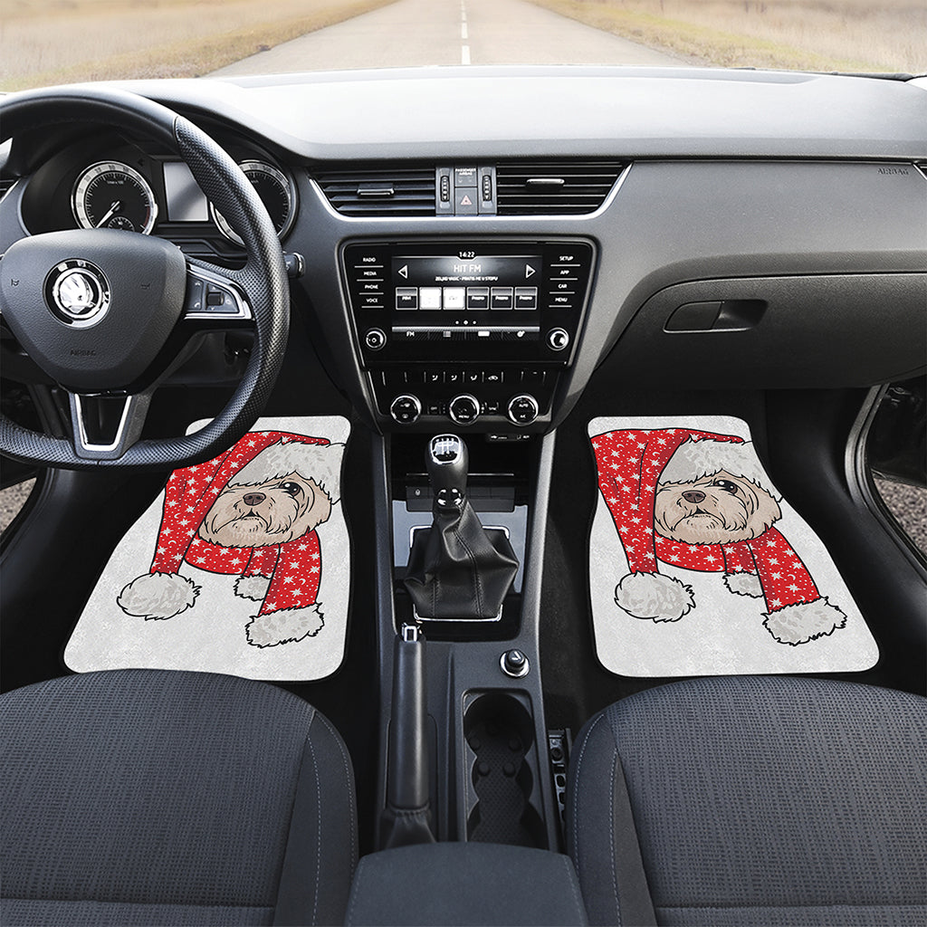 Santa Shih Tzu Print Front and Back Car Floor Mats