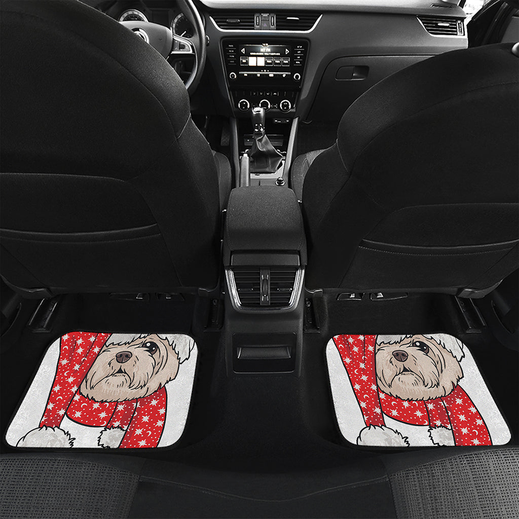 Santa Shih Tzu Print Front and Back Car Floor Mats