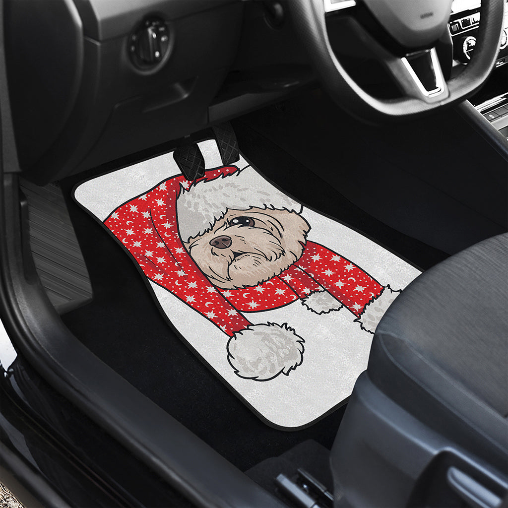 Santa Shih Tzu Print Front and Back Car Floor Mats