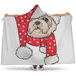 Santa Shih Tzu Print Hooded Blanket