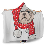 Santa Shih Tzu Print Hooded Blanket