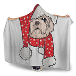 Santa Shih Tzu Print Hooded Blanket