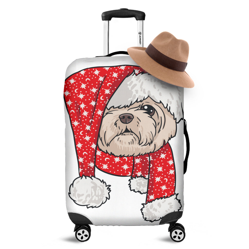 Santa Shih Tzu Print Luggage Cover