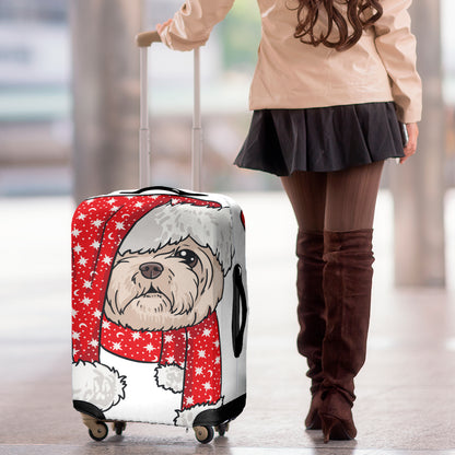Santa Shih Tzu Print Luggage Cover