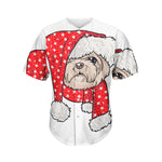 Santa Shih Tzu Print Men's Baseball Jersey