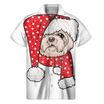 Santa Shih Tzu Print Men's Short Sleeve Shirt