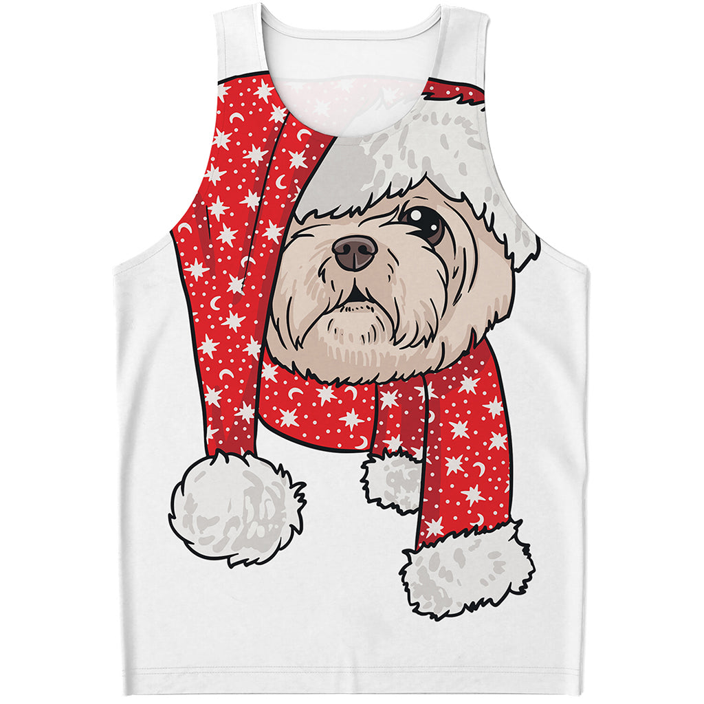 Santa Shih Tzu Print Men's Tank Top