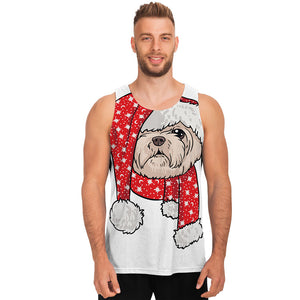 Santa Shih Tzu Print Men's Tank Top