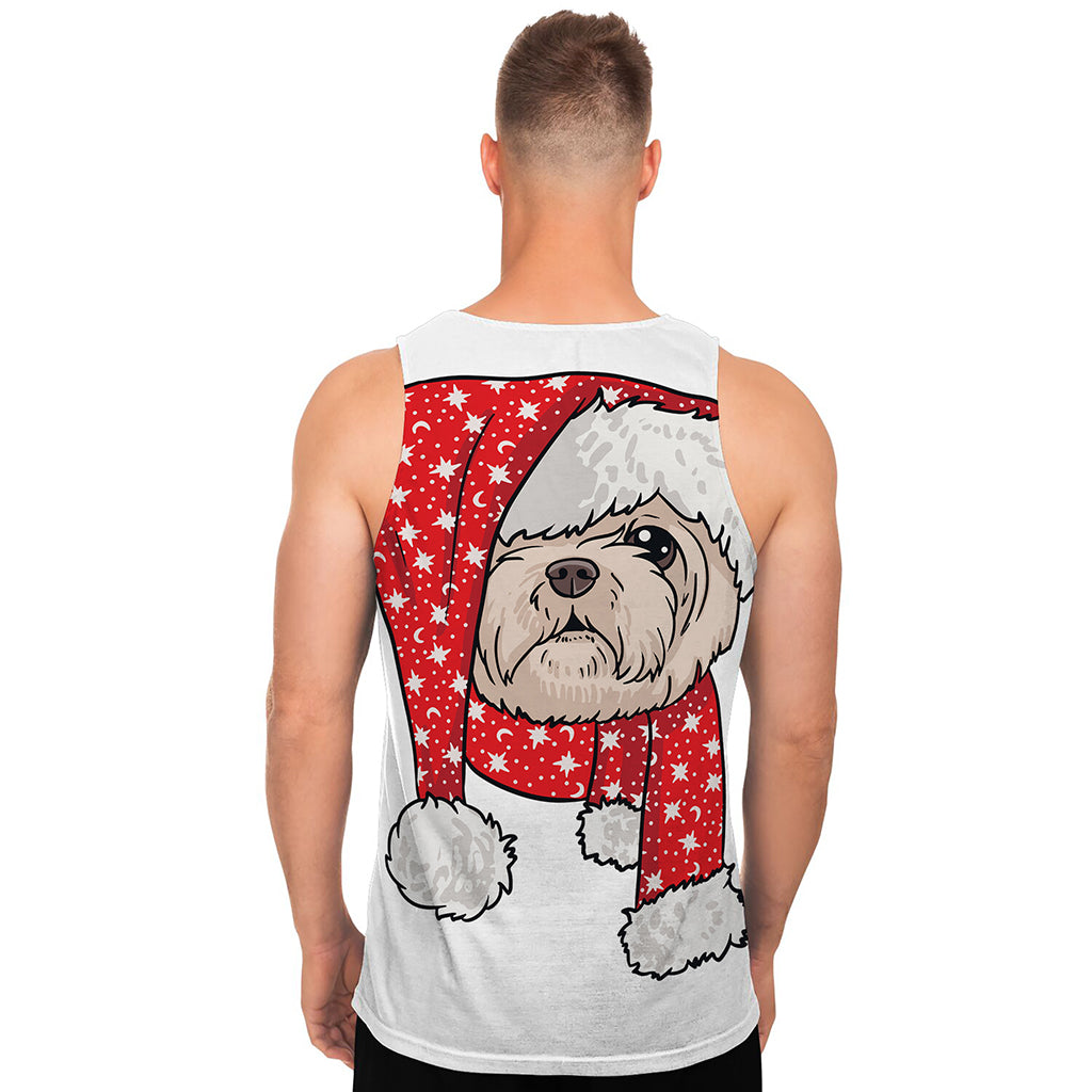 Santa Shih Tzu Print Men's Tank Top